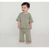 Baby My Boxy Cotton Rolled Edge Relaxed Fit Pants, Sage - Pants - 5