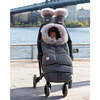 Evolution Tundra 212 Hook-N-Loop Zipper Blanket, Heather Grey Dark Faux Fur - Stroller Accessories - 4