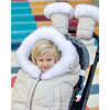 Evolution Tundra 212 Hook-N-Loop Zipper Blanket, White Fur & Beige Heather - Stroller Accessories - 7