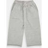 Baby My Boxy Cotton Rolled Edge Relaxed Fit Pants, Heather Grey - Pants - 1 - thumbnail