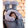 Evolution Tundra 212 Hook-N-Loop Zipper Blanket, Heather Grey Dark Faux Fur - Stroller Accessories - 6