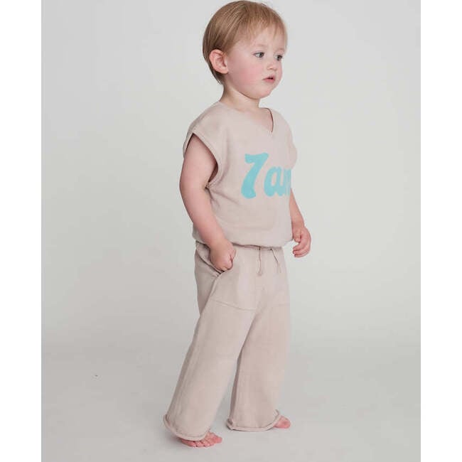 Baby My Boxy Cotton Rolled Edge Relaxed Fit Pants, Oat - Pants - 5