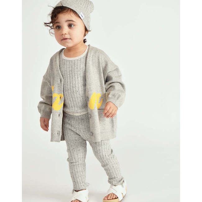 Baby My Boxy Cotton V-Neck Cardigan, Heather Grey - Cardigans - 5