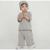 Baby My Boxy Cotton Rolled Edge Relaxed Fit Pants, Heather Grey - Pants - 5