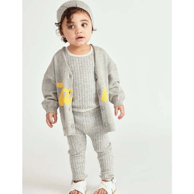 Baby My Boxy Cotton V-Neck Cardigan, Heather Grey - Cardigans - 6