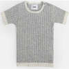 Baby Hug Me Ribbed Contrast Trim Short Sleeve Top, Heather Grey - Shirts - 2