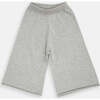 Baby Girls My Boxy Cotton Rolled Edge Wide Leg Pants, Heather Grey - Pants - 1 - thumbnail