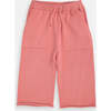 Baby Girls My Boxy Cotton Rolled Edge Relaxed Fit Pants, Coral - Pants - 1 - thumbnail