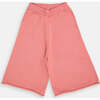 Baby Girls My Boxy Cotton Rolled Edge Wide Leg Pants, Coral - Pants - 1 - thumbnail