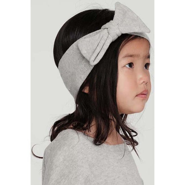 Baby Girls My Boxy Cotton Headband, Baby Girls Heather Grey - Hair Accessories - 1