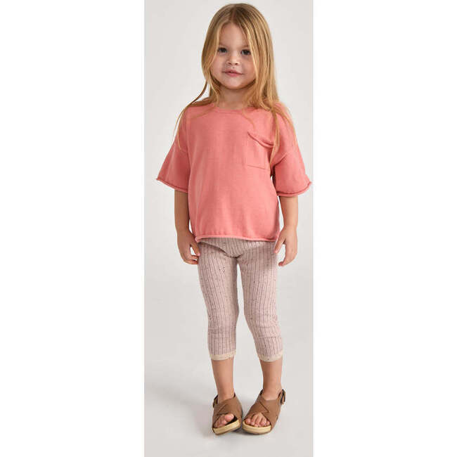 Baby Girls My Boxy Cotton Crew Neck Pocket Tee, Coral - Shirts - 5