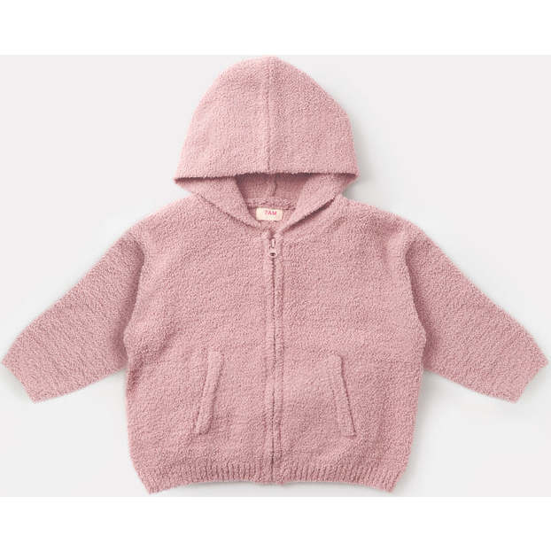 Baby Girls Fuzzy Zip-Up Hoodie, Ash Rose