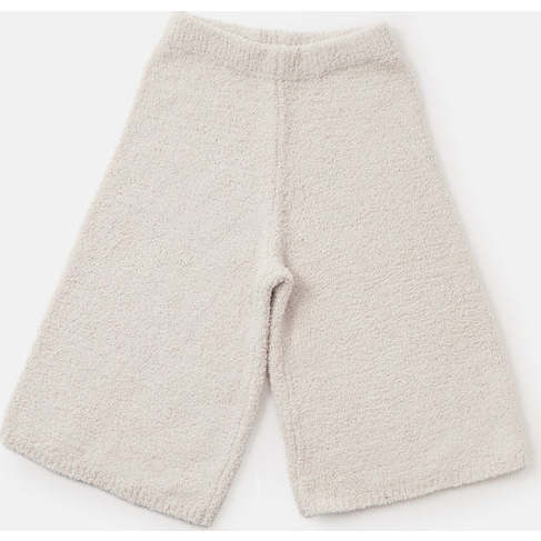 Baby Girls Fuzzy Wide Leg Relaxed Fit Pants, Ecru