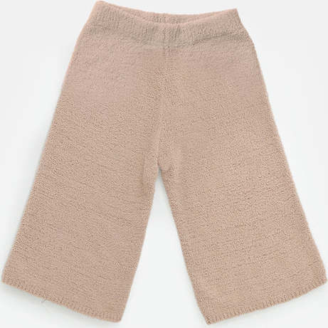 Baby Girls Fuzzy Wide Leg Relaxed Fit Pants, Pecan