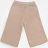 Baby Girls Fuzzy Wide Leg Relaxed Fit Pants, Pecan - Pants - 1 - thumbnail