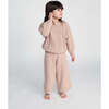 Baby Girls Fuzzy Wide Leg Relaxed Fit Pants, Pecan - Pants - 2