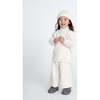 Baby Girls Fuzzy Wide Leg Relaxed Fit Pants, Ecru - Pants - 4