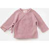 Baby Girls Fuzzy Long Tight Sleeve Kimono Wrap Top, Ash Rose - Shirts - 1 - thumbnail