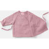 Baby Girls Fuzzy Long Tight Sleeve Kimono Wrap Top, Ash Rose - Shirts - 4