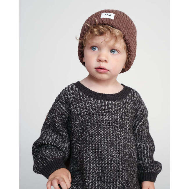 Chunky Beanie, Brown - Hats - 4