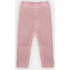 Baby Girls Fuzzy Leggings, Ash Rose - Leggings - 1 - thumbnail