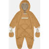 Bebe Benji Snowsuit, Cognac Quilted - Snowsuits - 1 - thumbnail