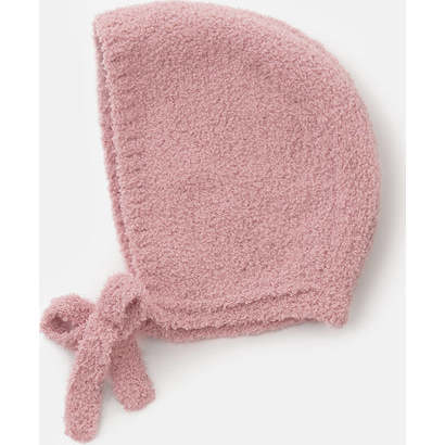 Baby Girls Fuzzy Chin Tie Bonnet, Ash Rose - Hats - 1