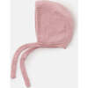 Baby Girls Fuzzy Chin Tie Bonnet, Ash Rose - Hats - 2