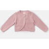 Baby Girls Fuzzy Bolero Round Neck Cardigan, Ash Rose - Cardigans - 1 - thumbnail