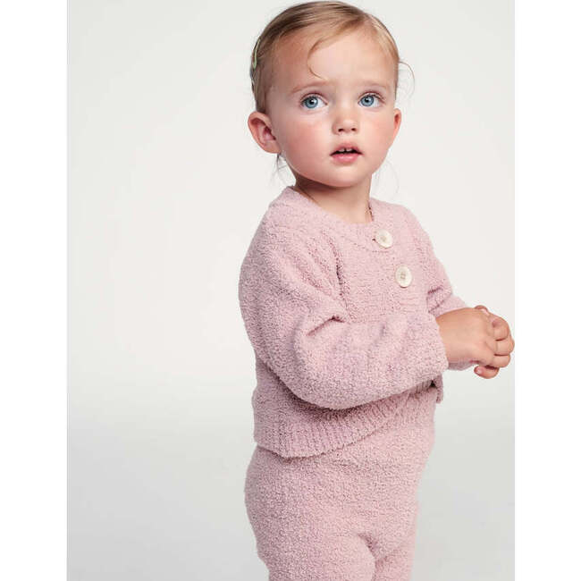 Baby Girls Fuzzy Bolero Round Neck Cardigan, Ash Rose - Cardigans - 2