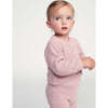 Baby Girls Fuzzy Bolero Round Neck Cardigan, Ash Rose - Cardigans - 2