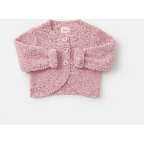 Baby Girls Fuzzy Bolero Round Neck Cardigan, Ash Rose - Cardigans - 4