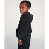 Baby Fuzzy Zip-Up Hoodie, Black Melange - Sweaters - 5