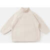 Baby Fuzzy Ribbed Turtle Neck Sweater, Ecru - Sweaters - 1 - thumbnail