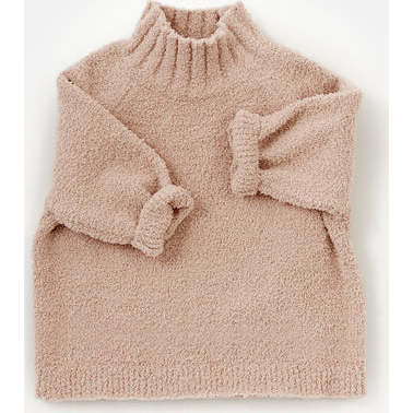 Baby Fuzzy Ribbed Turtle Neck Sweater, Pecan - Sweaters - 3