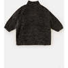 Baby Fuzzy Ribbed Turtle Neck Sweater, Black Melange - Sweaters - 1 - thumbnail