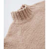 Baby Fuzzy Ribbed Turtle Neck Sweater, Pecan - Sweaters - 4