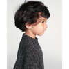 Baby Fuzzy Ribbed Turtle Neck Sweater, Black Melange - Sweaters - 6