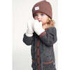 Baby Fuzzy Ribbed Cuff No Thumb Mittens, Ecru - Gloves - 5