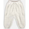 Baby Fuzzy Boxy Lounge Pants, Ecru - Sweatpants - 1 - thumbnail