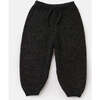 Baby Fuzzy Boxy Lounge Pants, Black Melange - Sweatpants - 1 - thumbnail