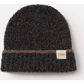 Baby Fuzzy Beanie, Black Melange & Brown