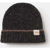 Baby Fuzzy Beanie, Black Melange & Brown - Hats - 1 - thumbnail