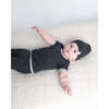 Baby Boys Hug Me Ribbed Contrast Trim Short Sleeve Top, Black Melange - Shirts - 3