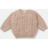 Baby Boxy Sweater Cable, Pecan - Sweaters - 1 - thumbnail