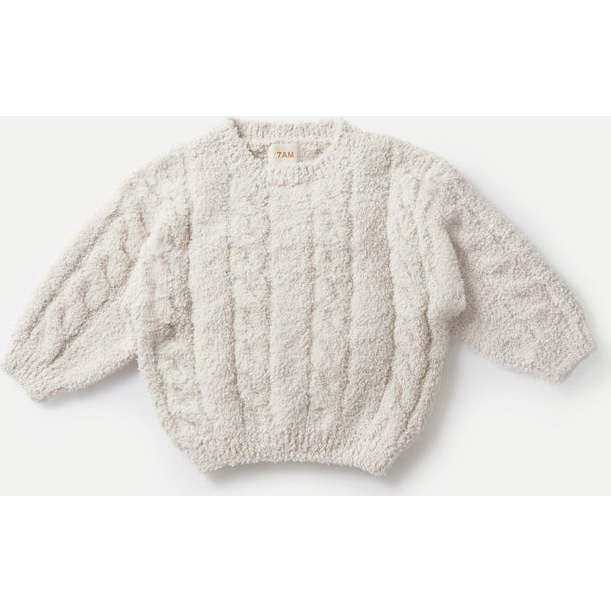 Baby Boxy Sweater Cable, Ecru