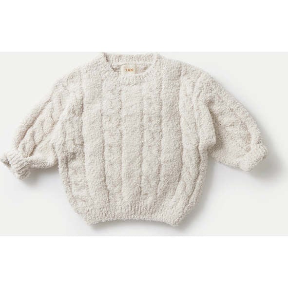 Baby Boxy Sweater Cable, Ecru - Sweaters - 2