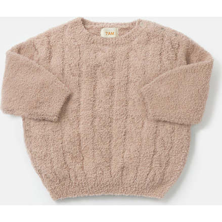 Baby Boxy Sweater Cable, Pecan - Sweaters - 3