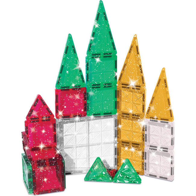 Crayola Holiday Glitter Mini PIP Magnetic Tiles 27-Piece - Magnetic Tiles - 3