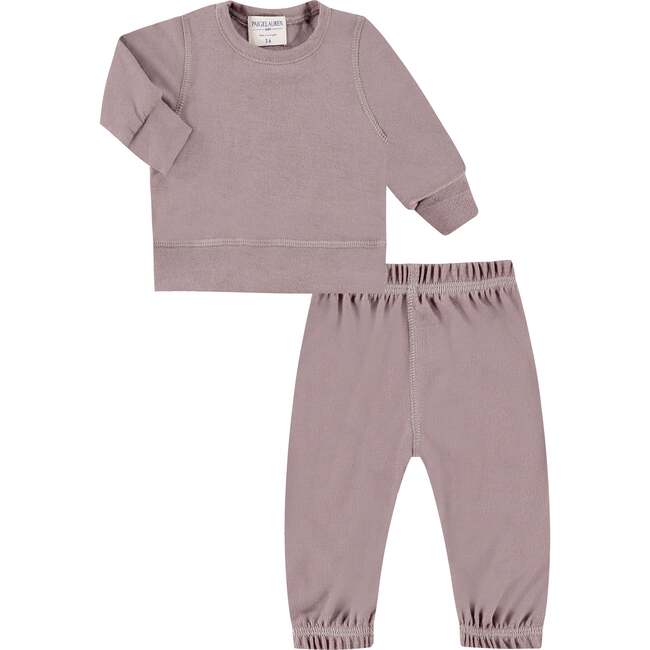 Eco-Lightweight Hacci Pullover and Pant Loungewear Sets, Taupe